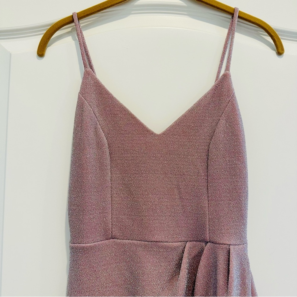 Lulus Forever Your Girl Metallic Blush Pink Bodycon Homecoming Dress Small NWT - Picture 6 of 10